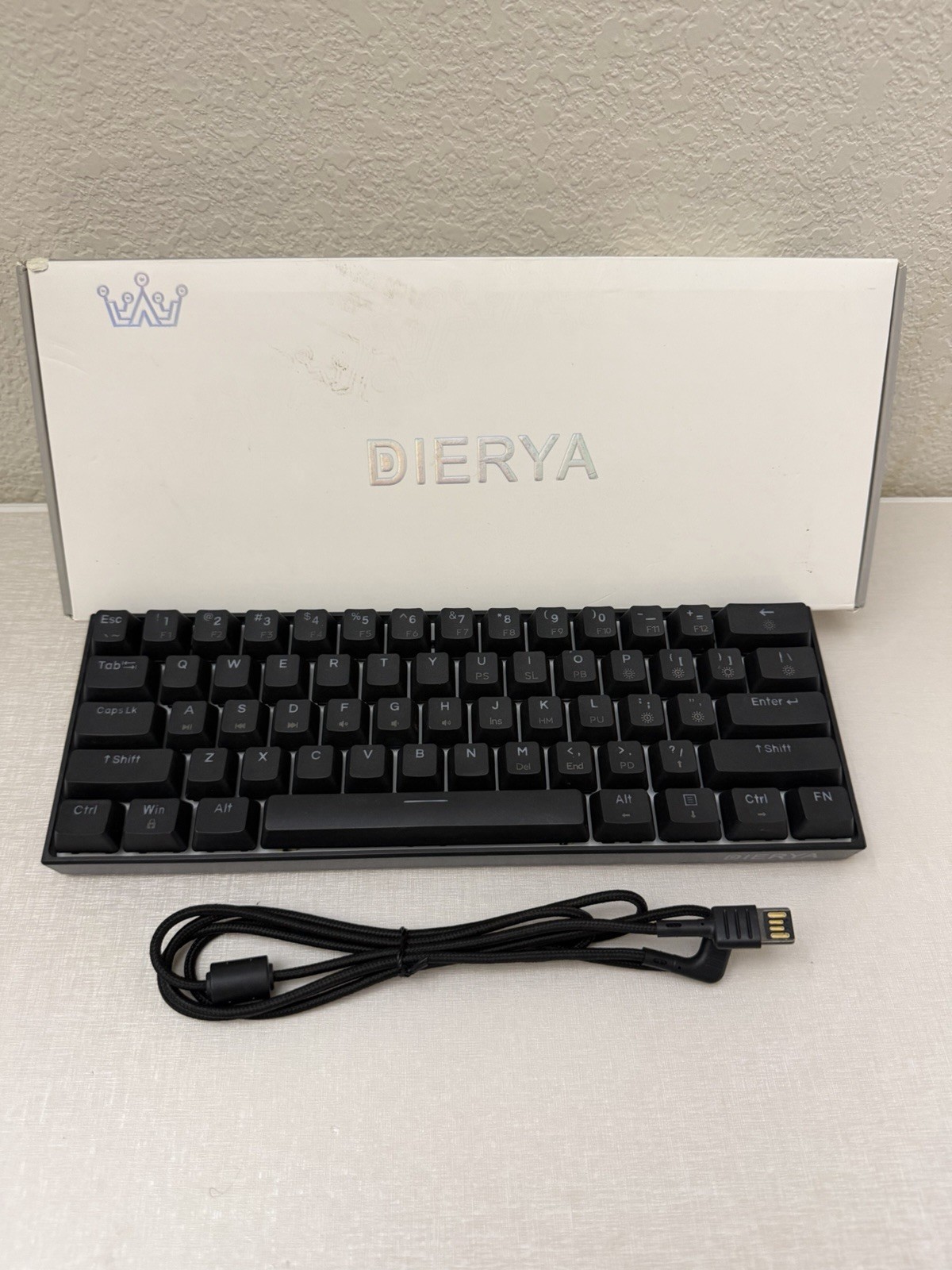 Black DK61se 60% Wired Mechanical Gaming Keyboard Brown Switch LED Backlit 61