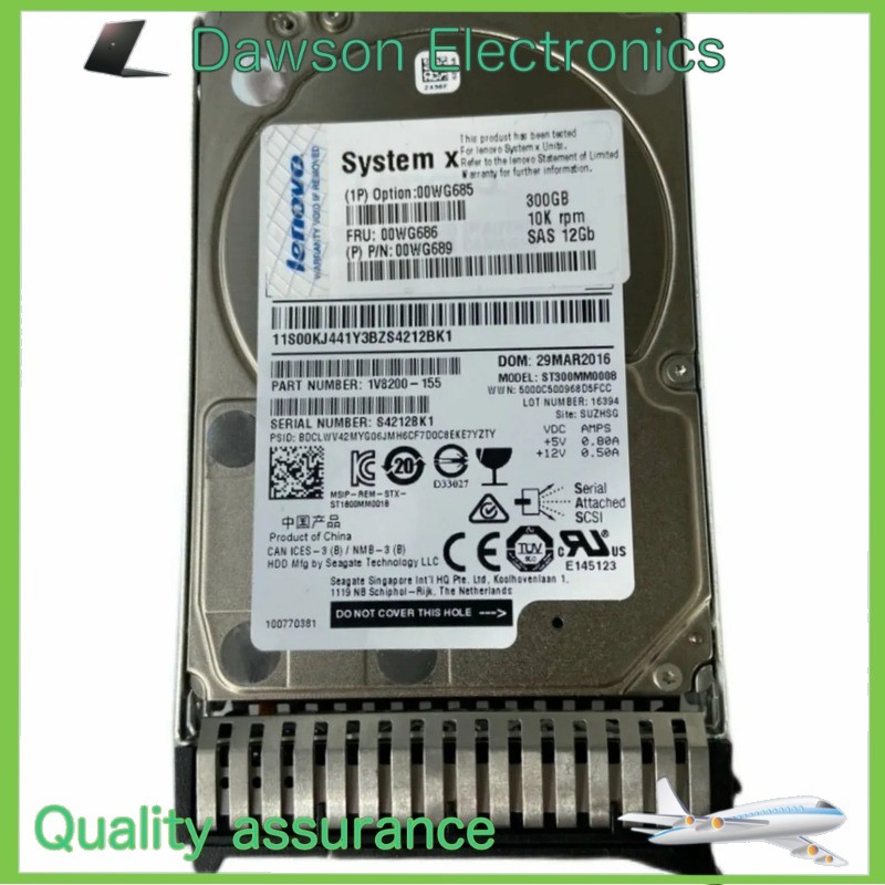 NewIBM / Lenovo 00WG686 300GB 10K RPM 12Gbps SAS 2.5" Small Form Factor Hard
