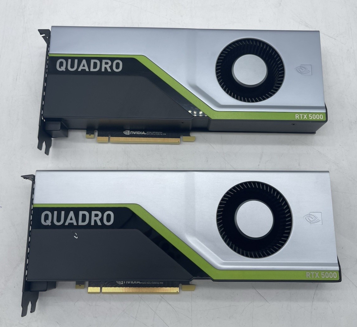 (2) NVIDIA Quadro RTX 5000 699-5G180-0500-601 16GB GDDR6 Graphics Card