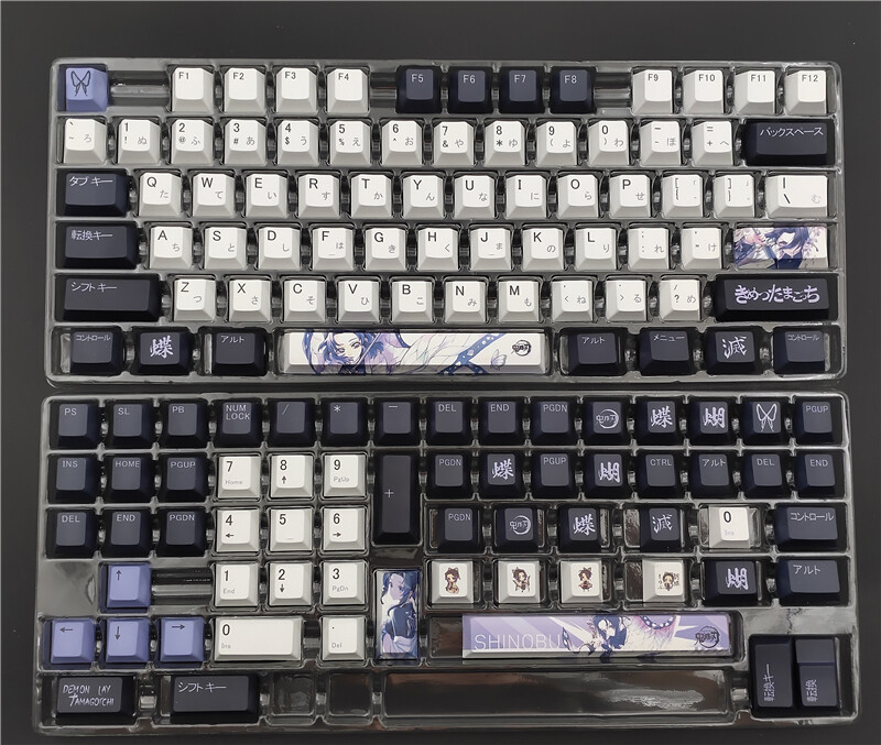 Demon Slayer Keycaps Kochou Shinobu PBT Cherry 136 Keys for Cherry MX Keyboard