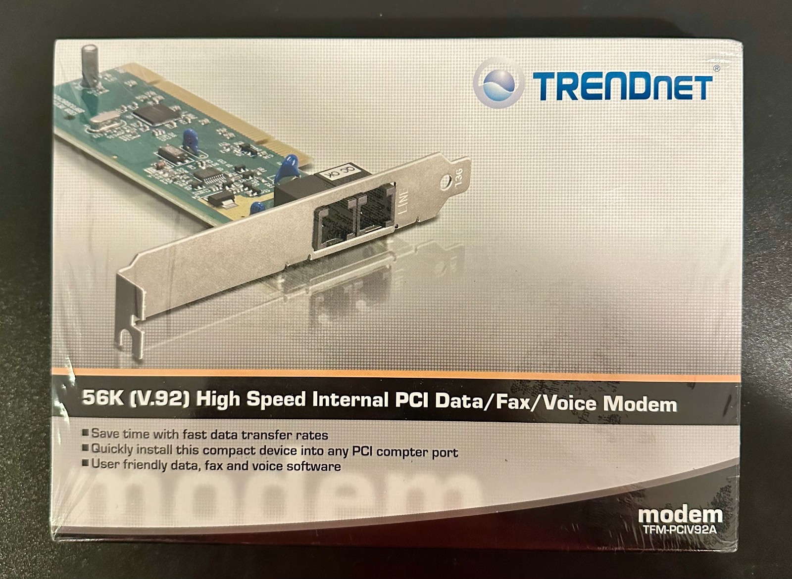 Trendnet Modem TFM-PCIV92A 56K High Speed Internal PCI Data Fax Modem *NEW*