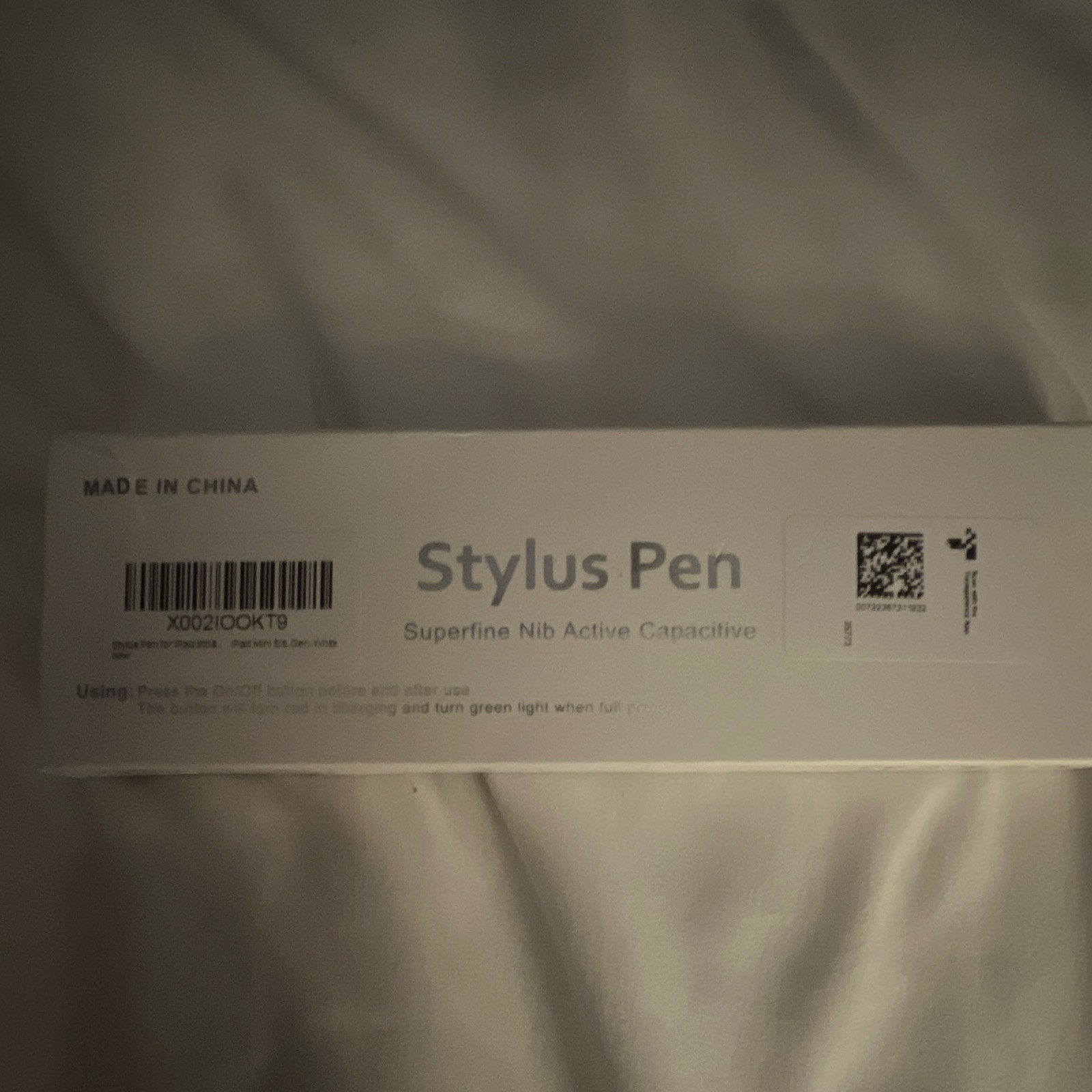 White Active Capacitive Stylus Pen Superfine Nib, USB Charging Cable, Universal