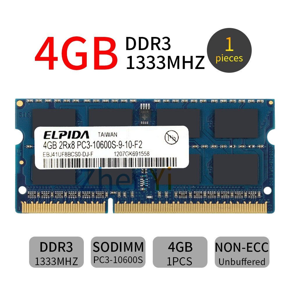 32GB 16GB 8GB 4GB PC3-10600S DDR3 1333MHz SO-DIMM Notebook Memory For Elpida LOT