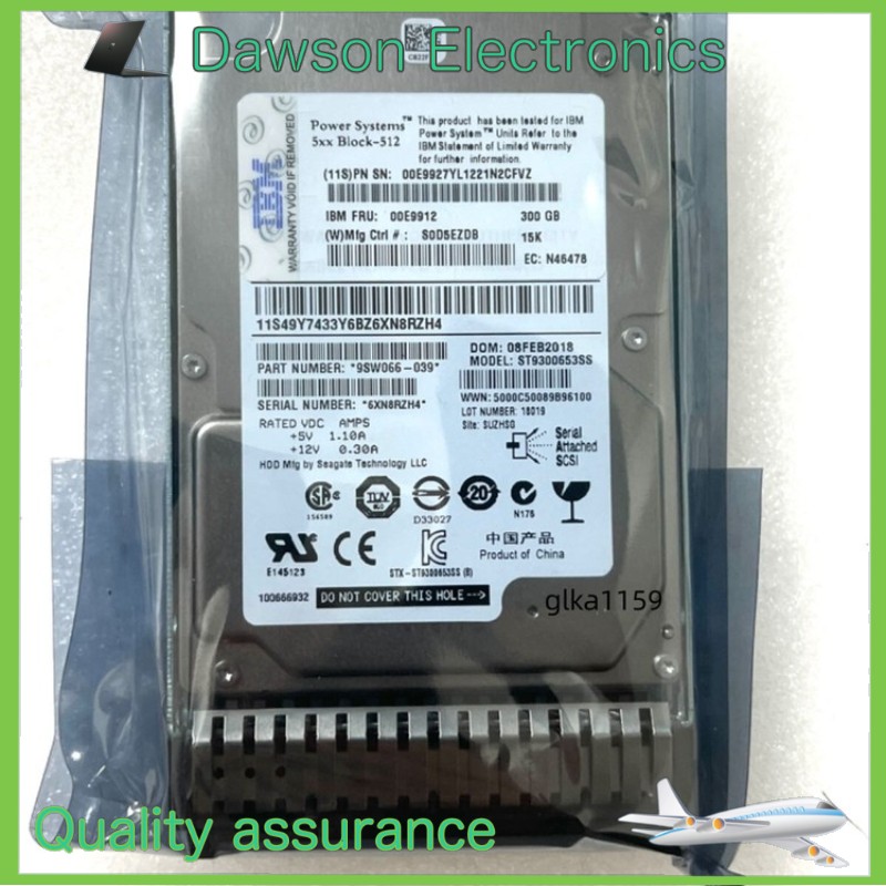 00E9912  NEW IBM 00E9927 300GB 15K RPM 2.5" SAS 6Gbps SFF HDD Hard Drive