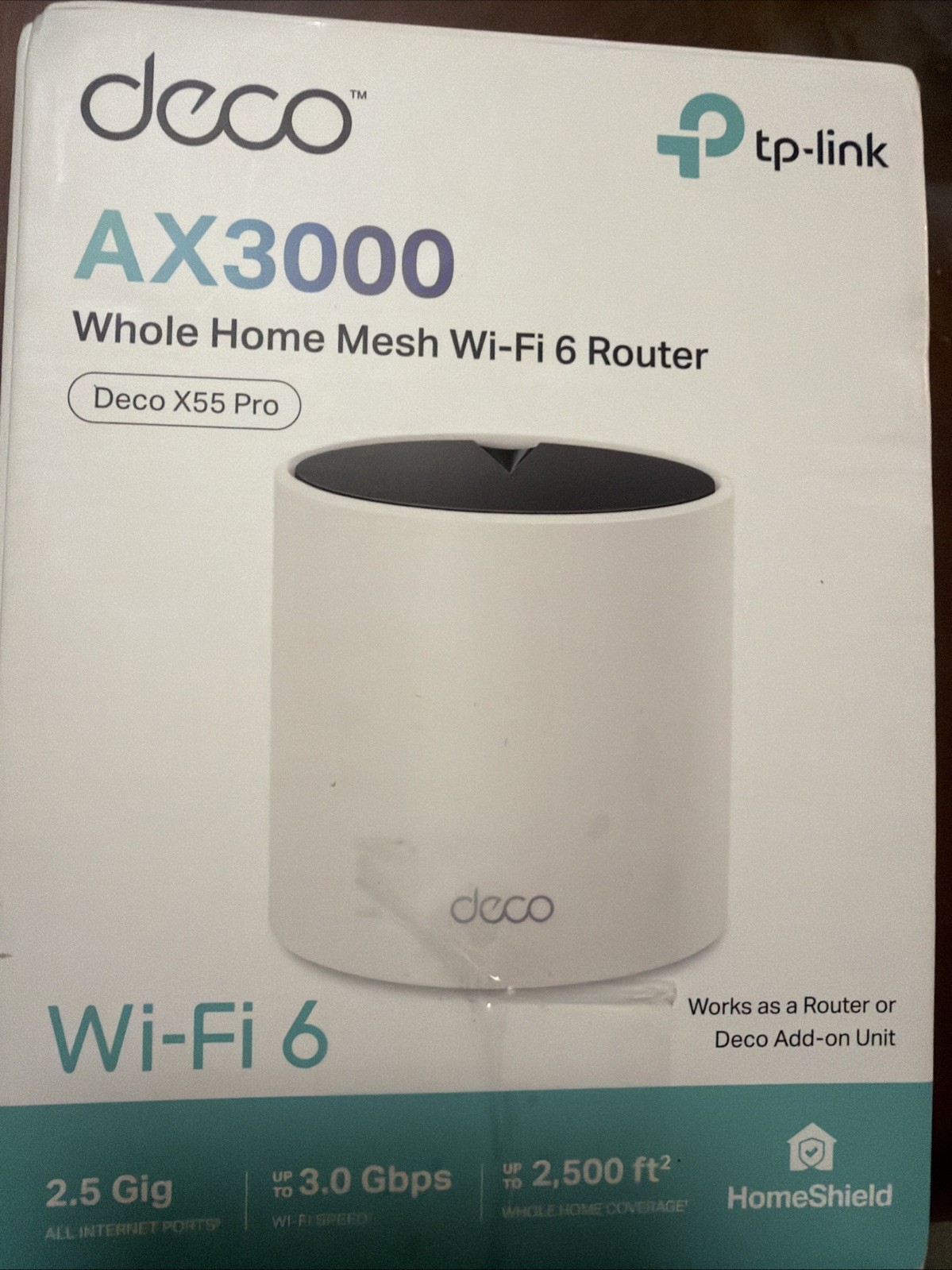 TP-Link AX3000 Whole Home Wi-Fi 6 Mesh System (Deco X55 Pro), 1-Pack