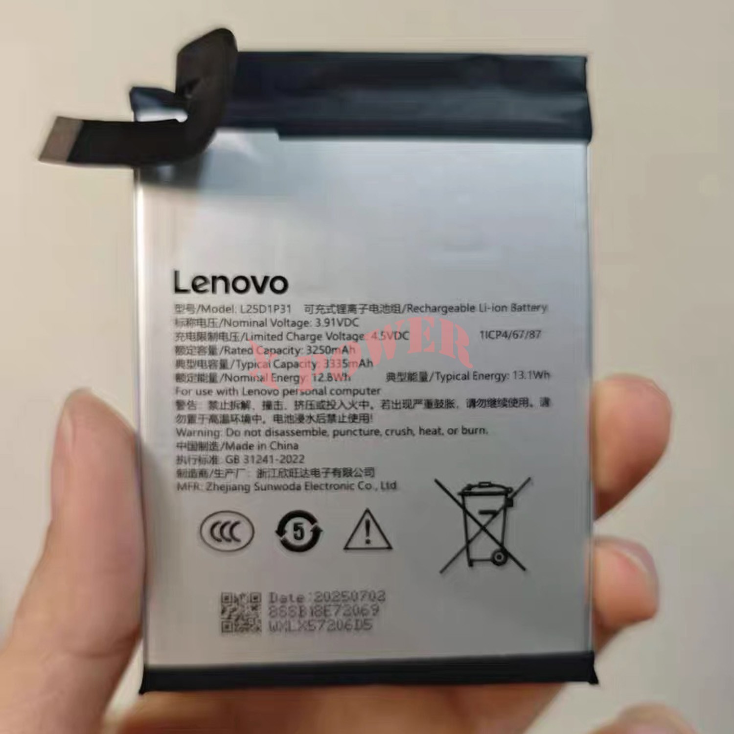 Original L25D1P32 L25D1P31 Battery For Lenovo Legion Y700 4th TB322FC Tablet
