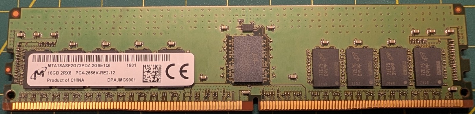 Micron 16GB 2Rx8 PC4-2666V ECC REG Server Memory - MTA18ASF2G72PDZ-2G6E1QI