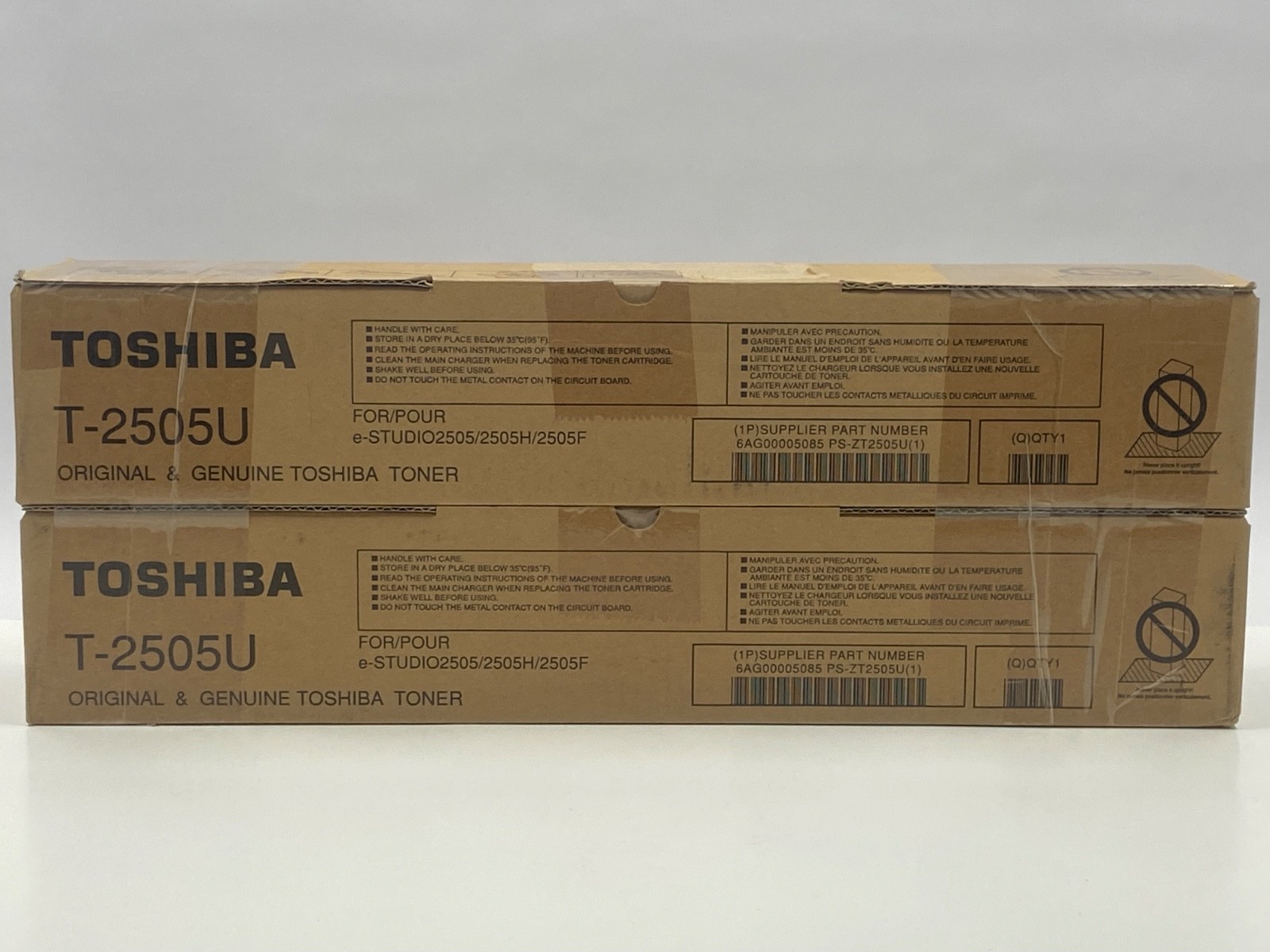 2 Pack Toshiba T-2505U Black Toners for e-STUDIO 2505H 2505F. 10000 Page Yield