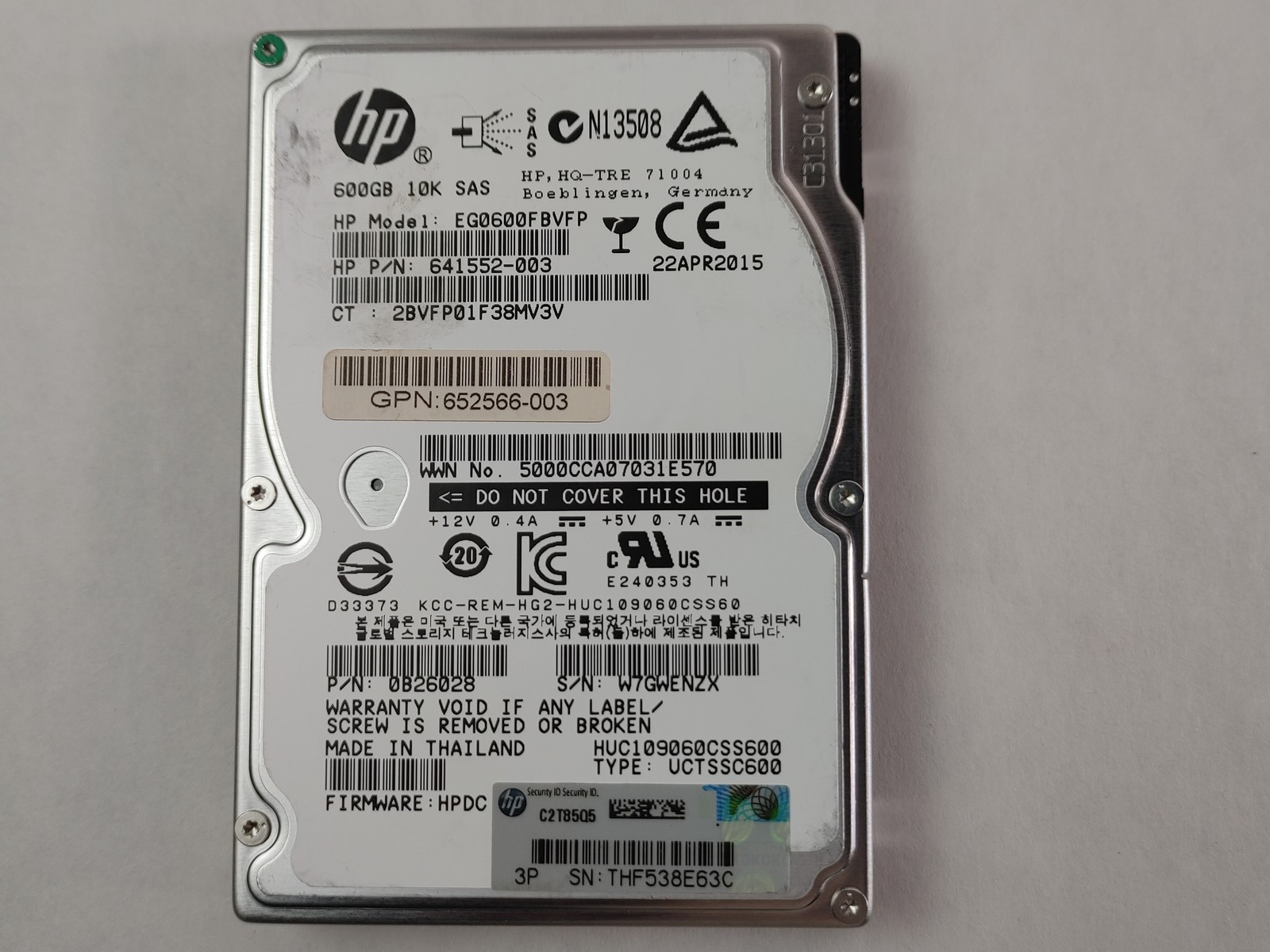 Lot of 20 Hitachi HP HUC109060CSS600 600 GB SAS 2 2.5 in Enterprise Drive