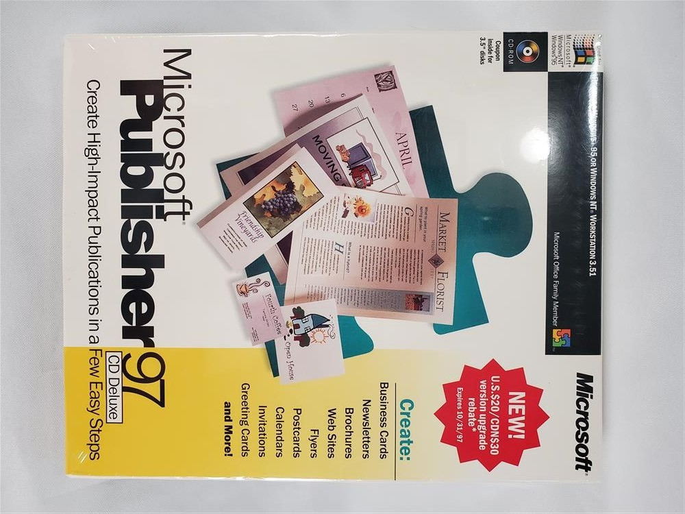 Microsoft Publisher 97 *Factory Sealed* Vintage PC Software