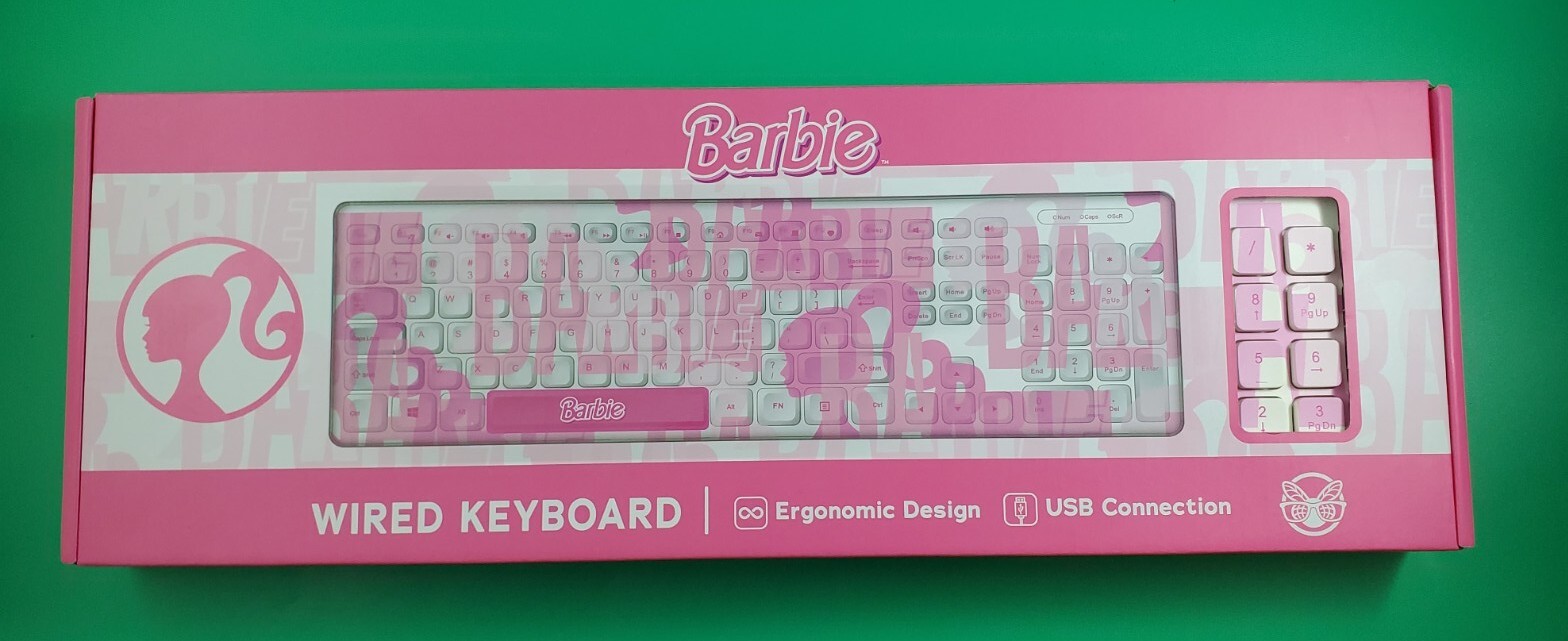 Barbie Wired Keyboard - Culturefly, USB Connection, Ergonomic Design / Pink
