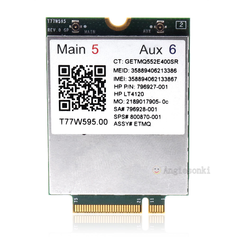 HP lt4120 Snapdragon X5 LTE T77W595 796928-001 4G WWAN M.2 Modem Module 150Mbps