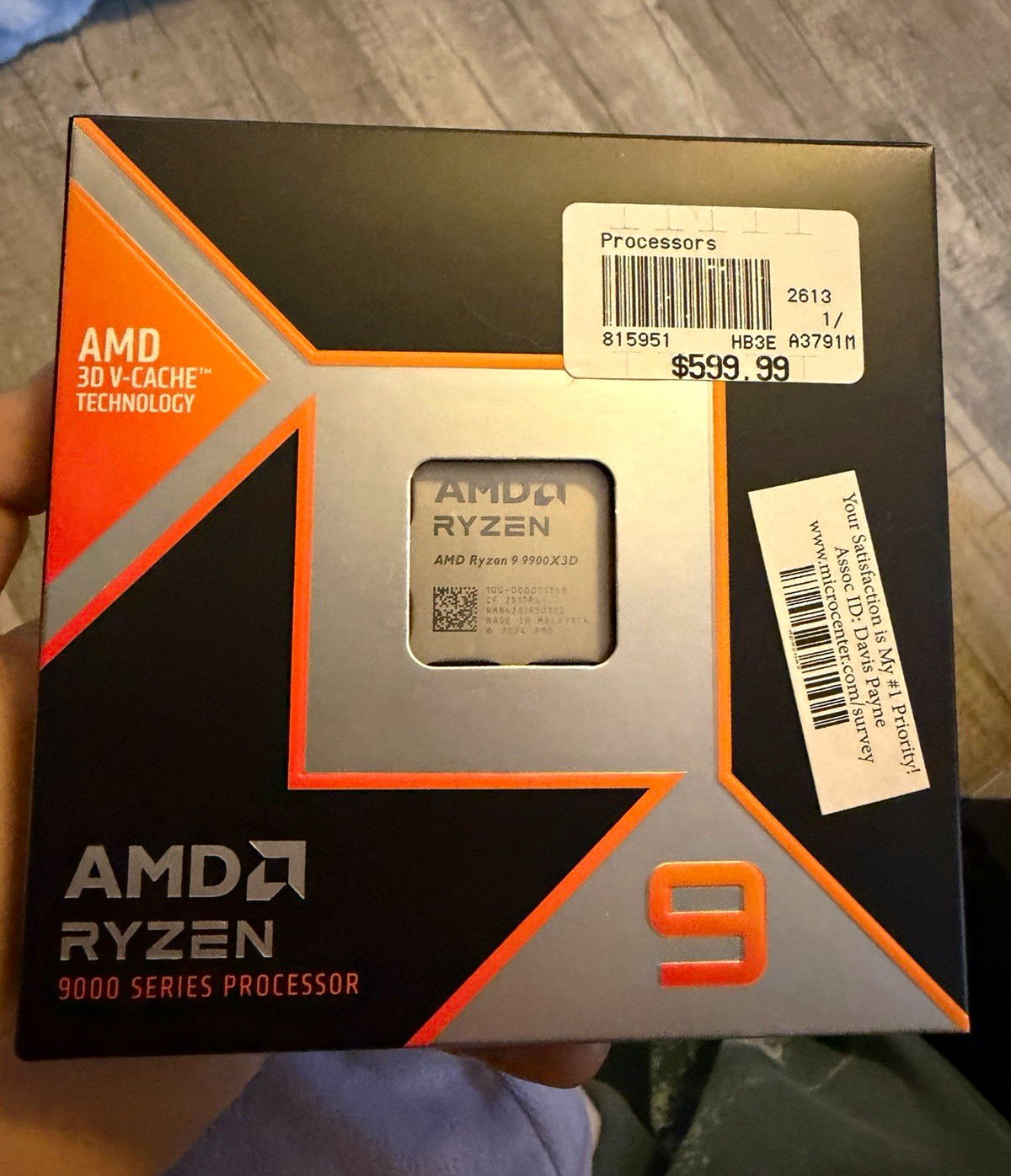 AMD Ryzen 9 9900X3D 12-Core 4.4GHz AM5 Desktop CPU with 3D V-Cache