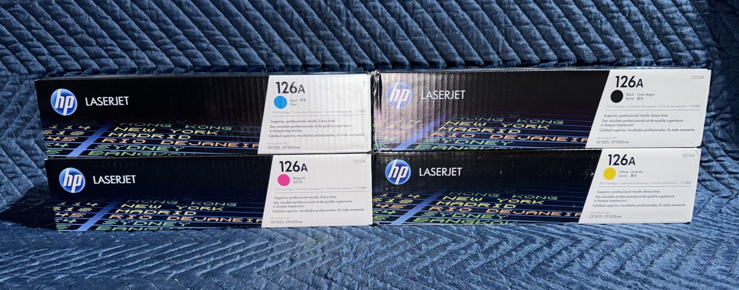 New Set of Genuine HP 126A Original Toners BCYM CE310AD CE311A CE312A CE313A