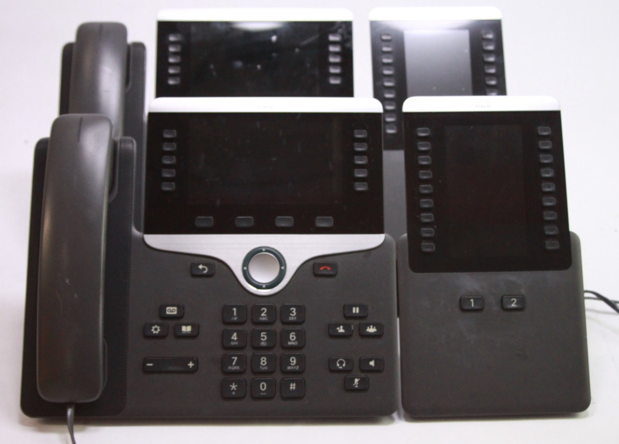 Lot of 2 Cisco VoIP Phone CP-8851 with 8800 Key Expansion Modules
