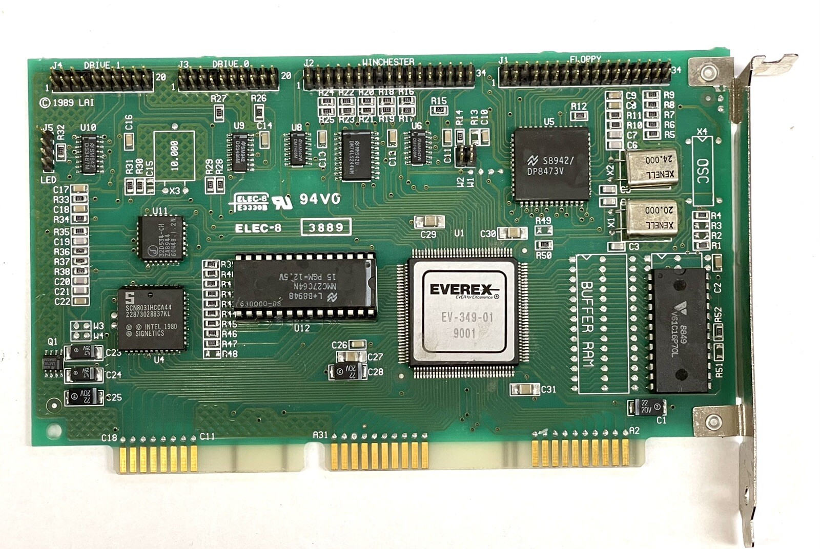 Vintage Elec-8 ISA Chip Everex EV-349-01 EV-34901 Controller Adapter