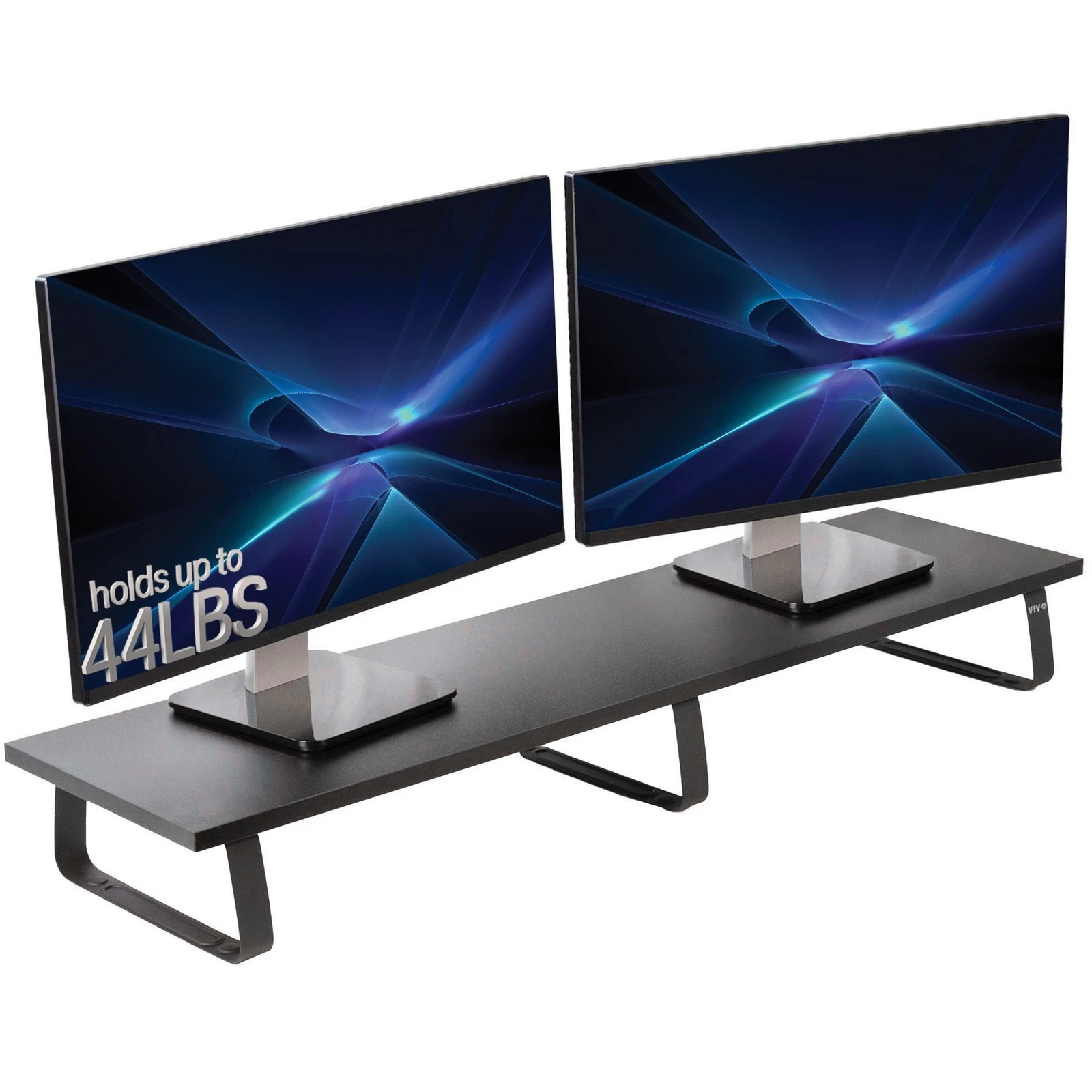 VIVO Black Wood 39" Wide Desktop Stand Ergonomic TV Monitor Riser Desk Organizer
