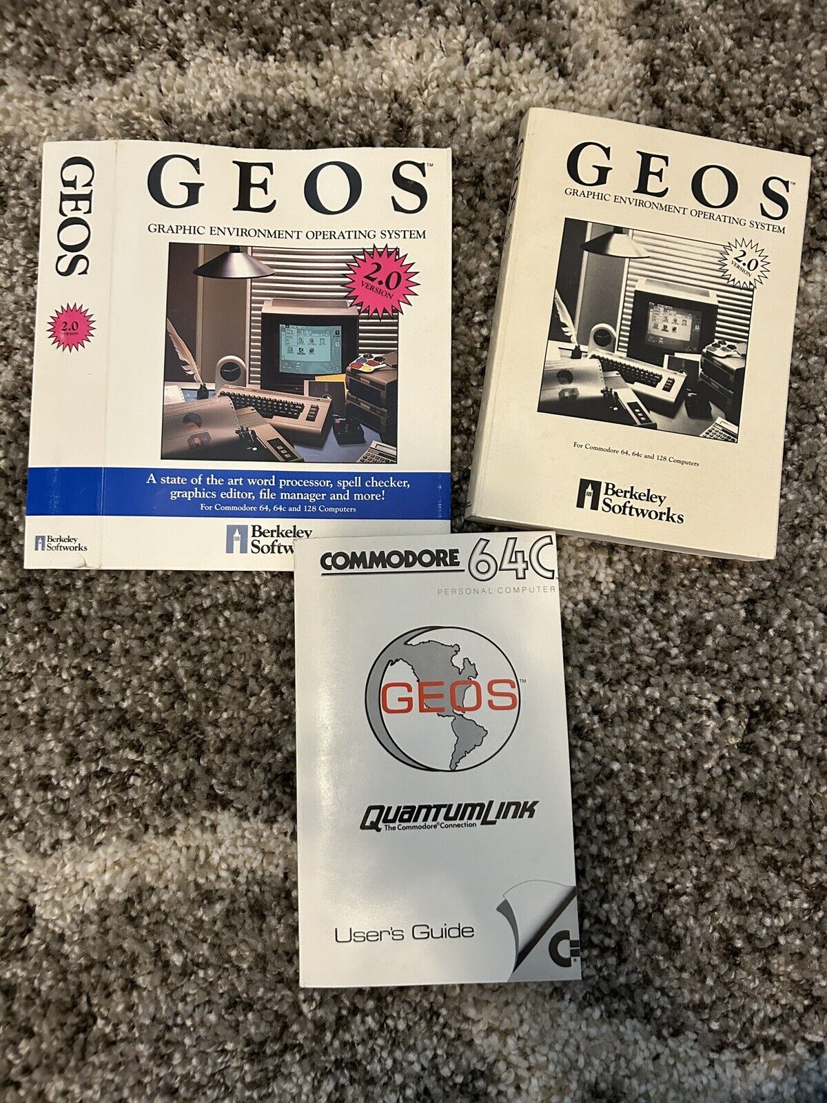 Commodore 64 / 128 -  GEOS 1.3 and GEOS 2.0 Manuals + GEOS 2.0 Box cover