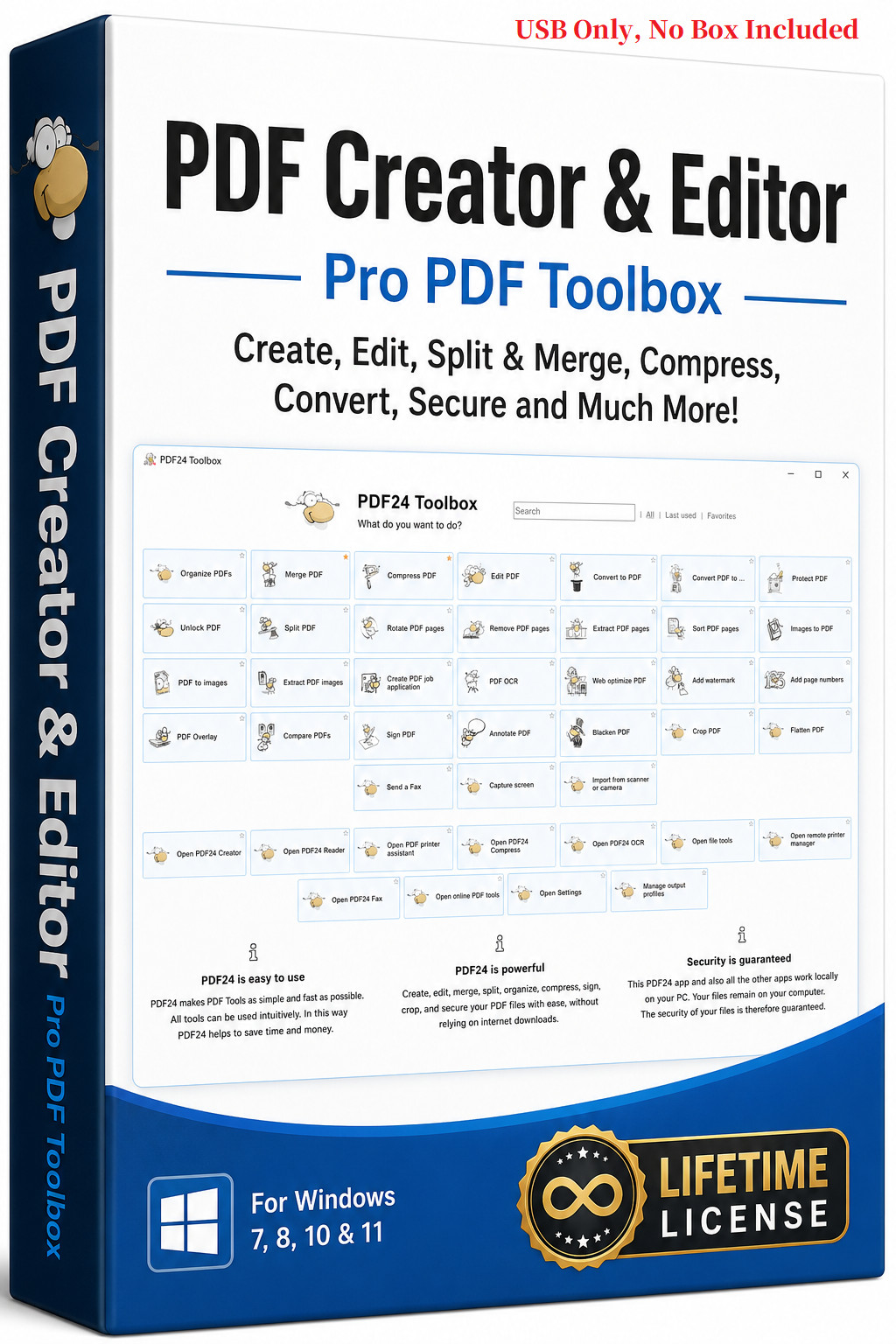 PDF 24 ~ PDF Creator/Editor 2026 for Windows | Manuals Included