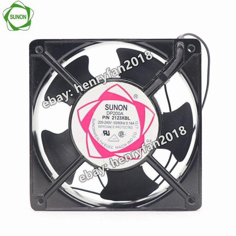 SUNON  DP200A.P/N 2123XBL 220~240V 0.14A 120*120*38MM 2wire Cabinet Cooling Fan