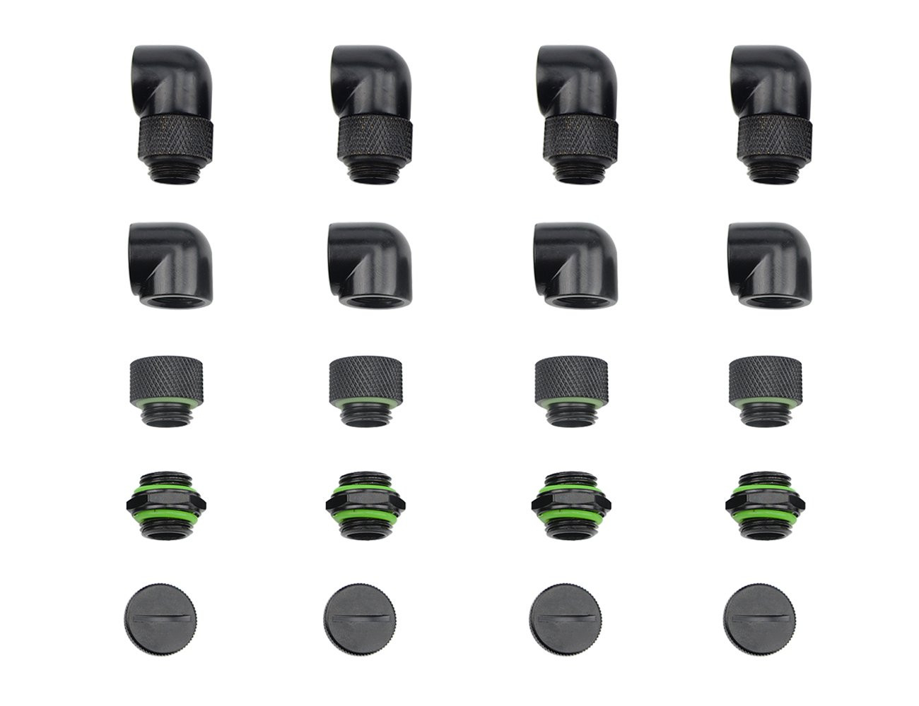 20 PCS Silver Chrome G1/4" Plug Fittings for Computer Water Cooling System (Blac