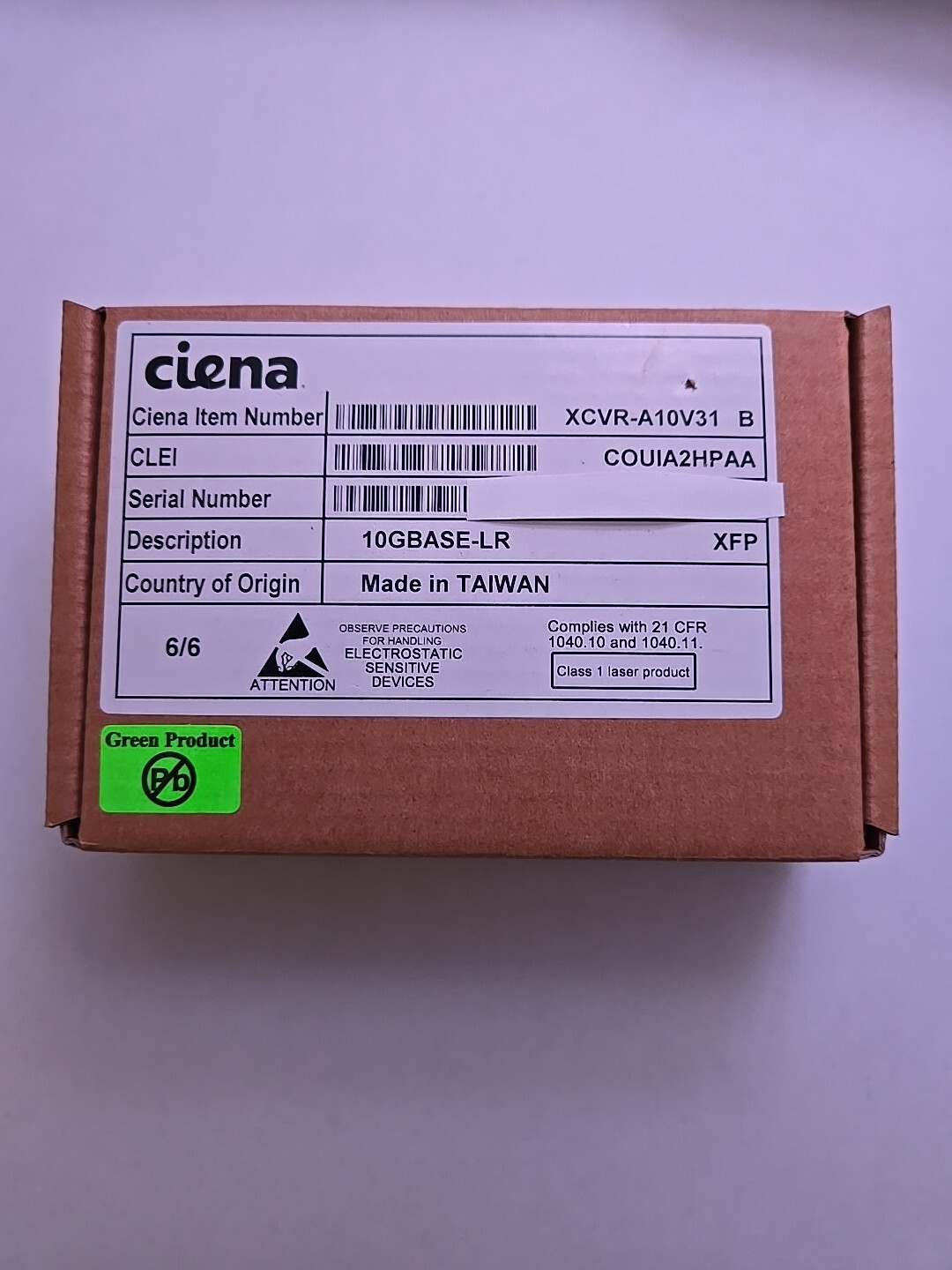 CIENA XCVR-A10V31 B TRANSCEIVER
