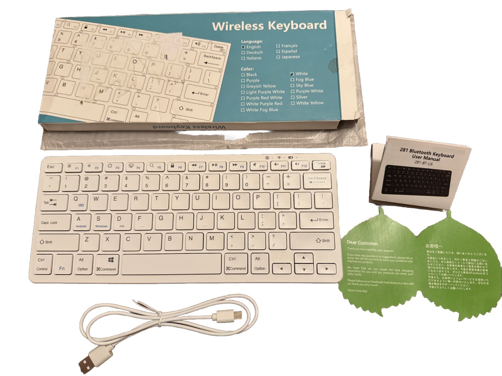 281 Wireless Bluetooth 3.0 Mini Keyboard for IOS Android Windows