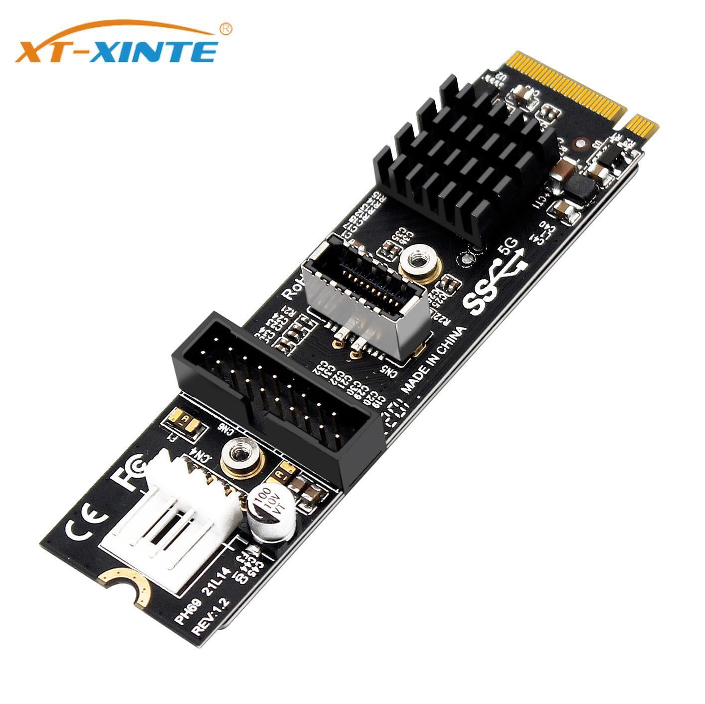 M.2 M KEY PCIe to USB 3.1 Panel 5Gbps TYPE-E&C+19/20Pin Expansion Card USB3.0