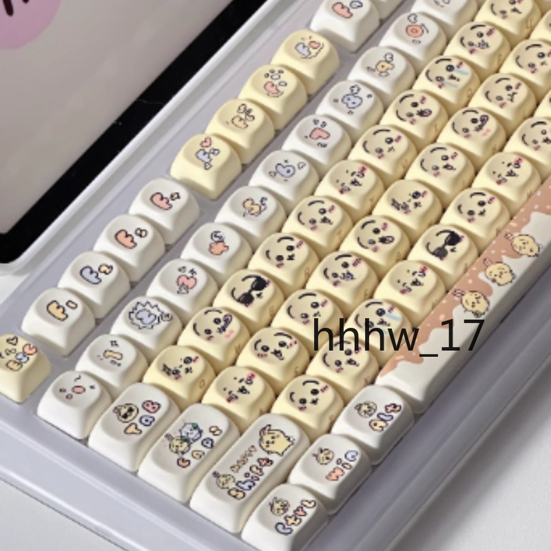 Chiikawa Usachi Hachiware Cartoon For Mechanical Keyboard Set 131 Keys Keycaps 
