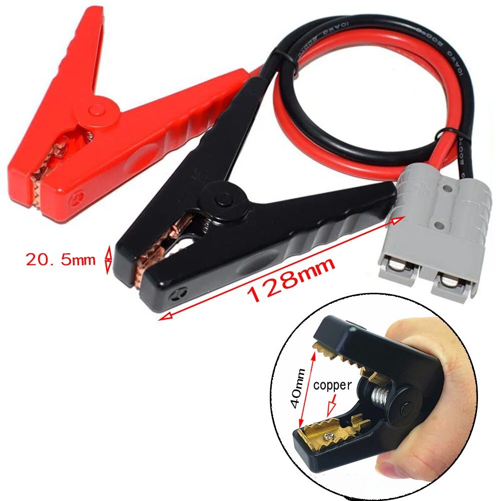 50A Anderson Type Plug to 128mm Alligator Clip Clamps Battery Connector 8AWG