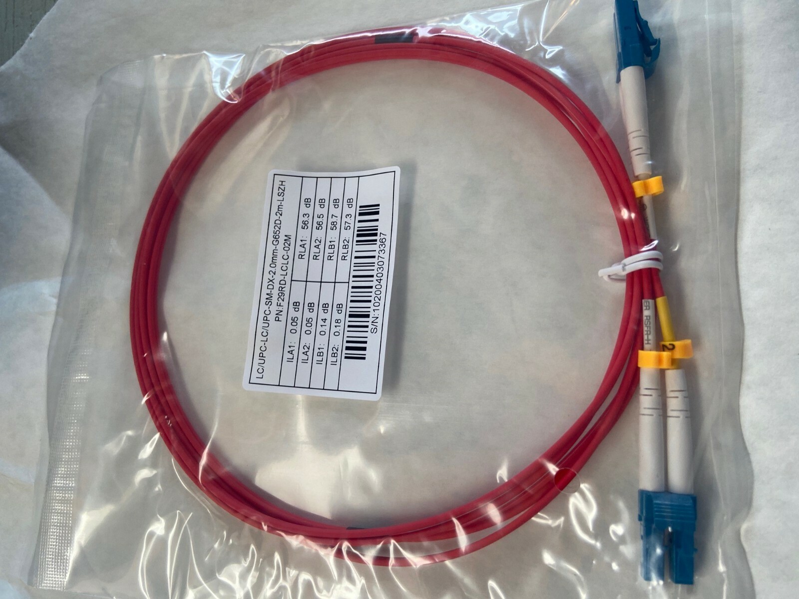Fiber Optics Patch Cord Jumper SM SingleMode  LSZH Duplex 2mm Red LCST LC-ST 2M 
