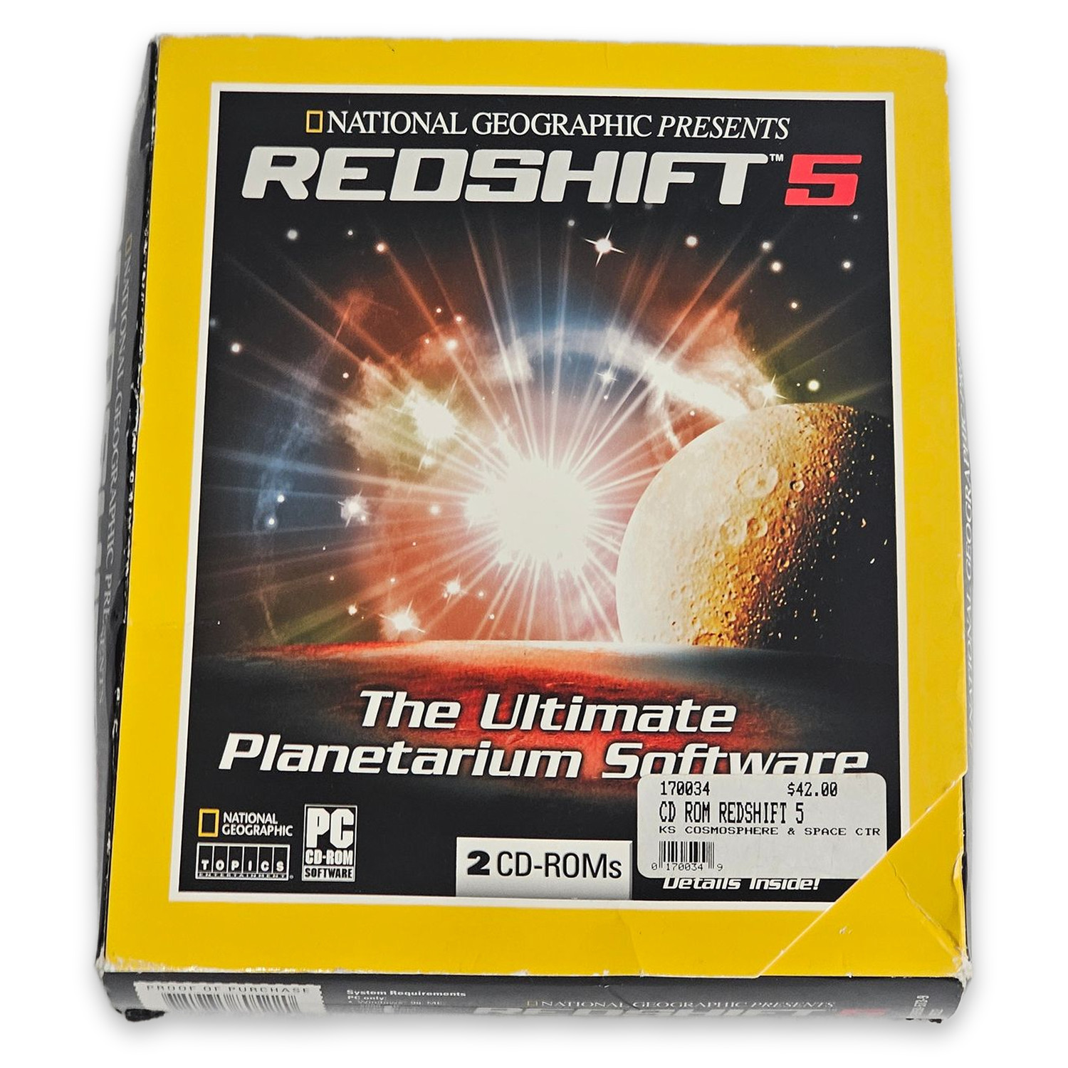 National Geographic Redshift 5 Planetarium SW PC Win 2 CD Gold Ed Made in USA