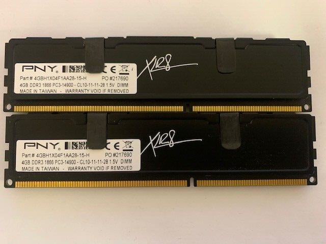 PNY 8GB (2X4GB) PC3-1866MHz DDR3-14900 1.5V 4GBH1X04F1AA28-15-H
