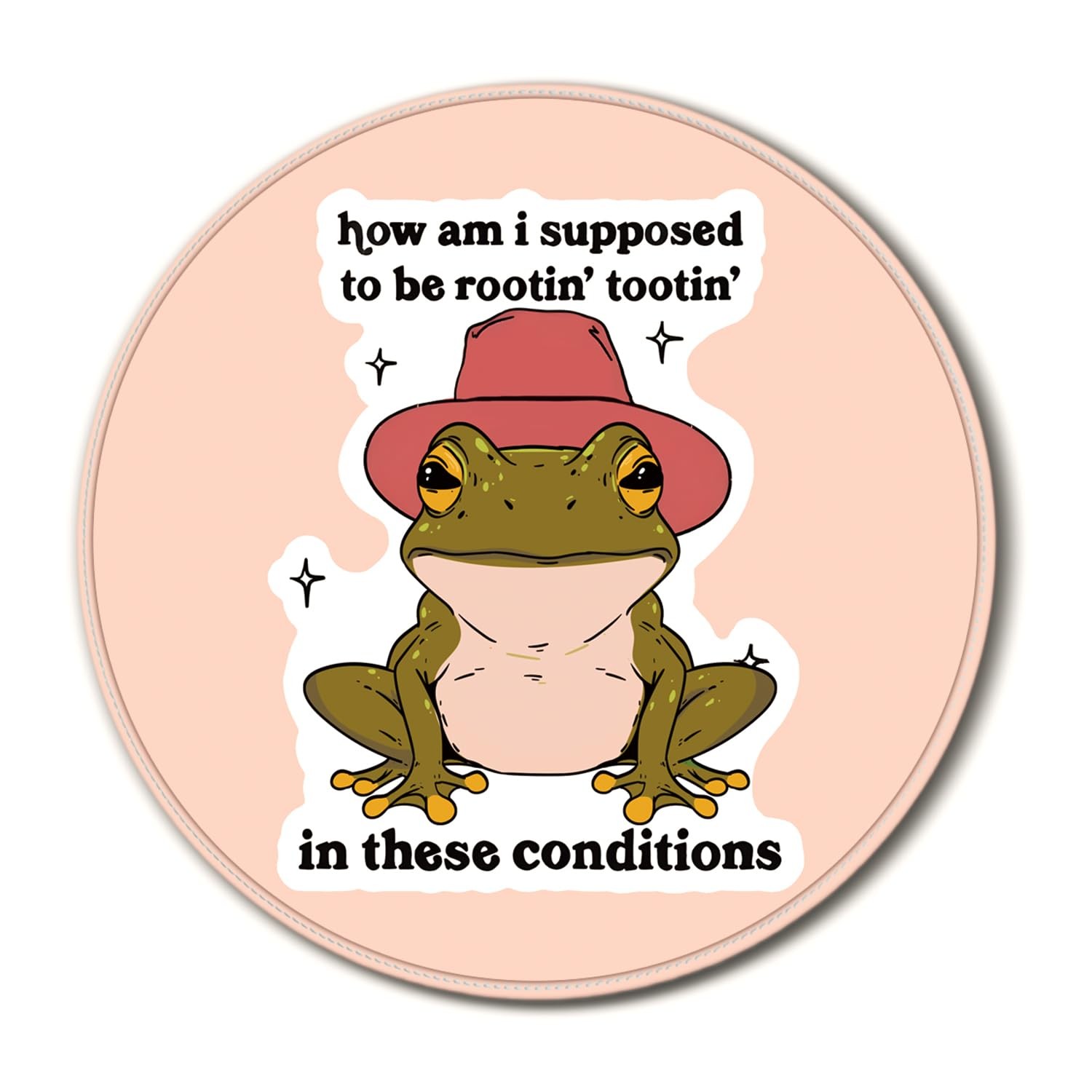 Feronty Pink Funny Western Cowgirl Frog Mouse Pad for Desk, Cowboy Cowgirl Gi...