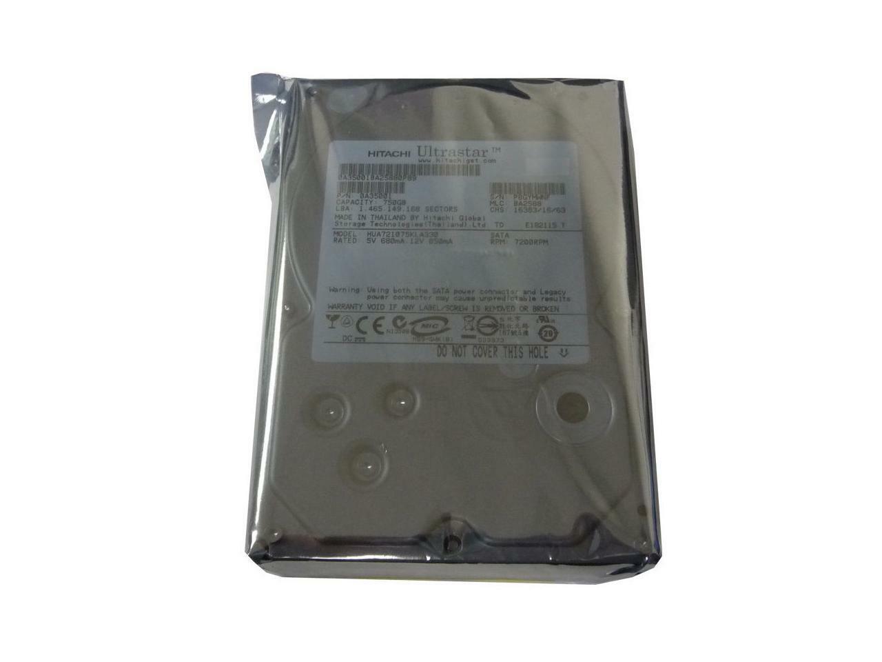Hitachi HUA721075KLA330, PN 0A35001, , Hitachi 750GB SATA 3.5 Hard Drive 7.2K
