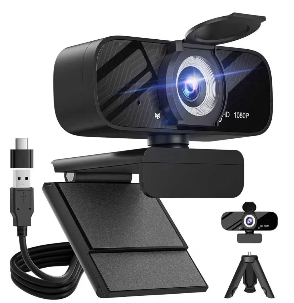 Gohero Cámara web de video Full HD 1080P, cancelación de ruido.