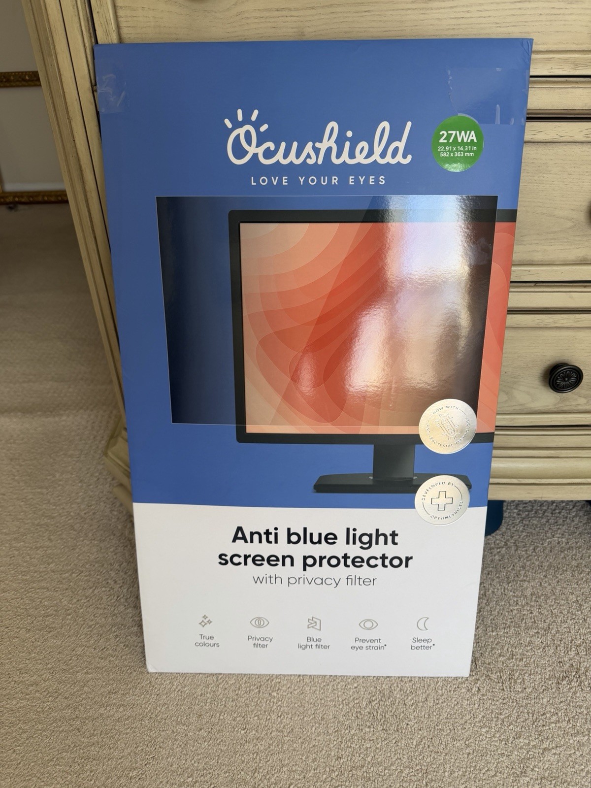 Occushield Anti Blue Light Screen Protector Privacy, Monitor Size 27w-a