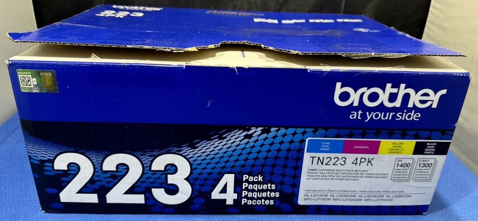 Brother TN223 4PK Black Cyan Magenta Yellow Toner Cartridge Set for HL-L3270CDW