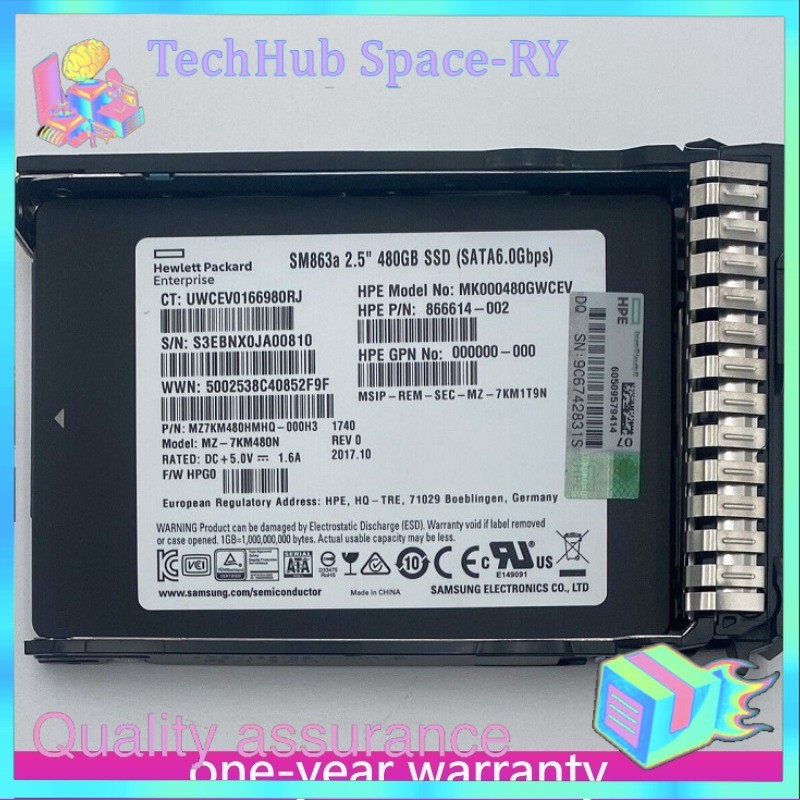 NEW HPE 2.5" 480GB SATA 6G GEN9 G10 Server SSD Replace 869378-B21 869577-001