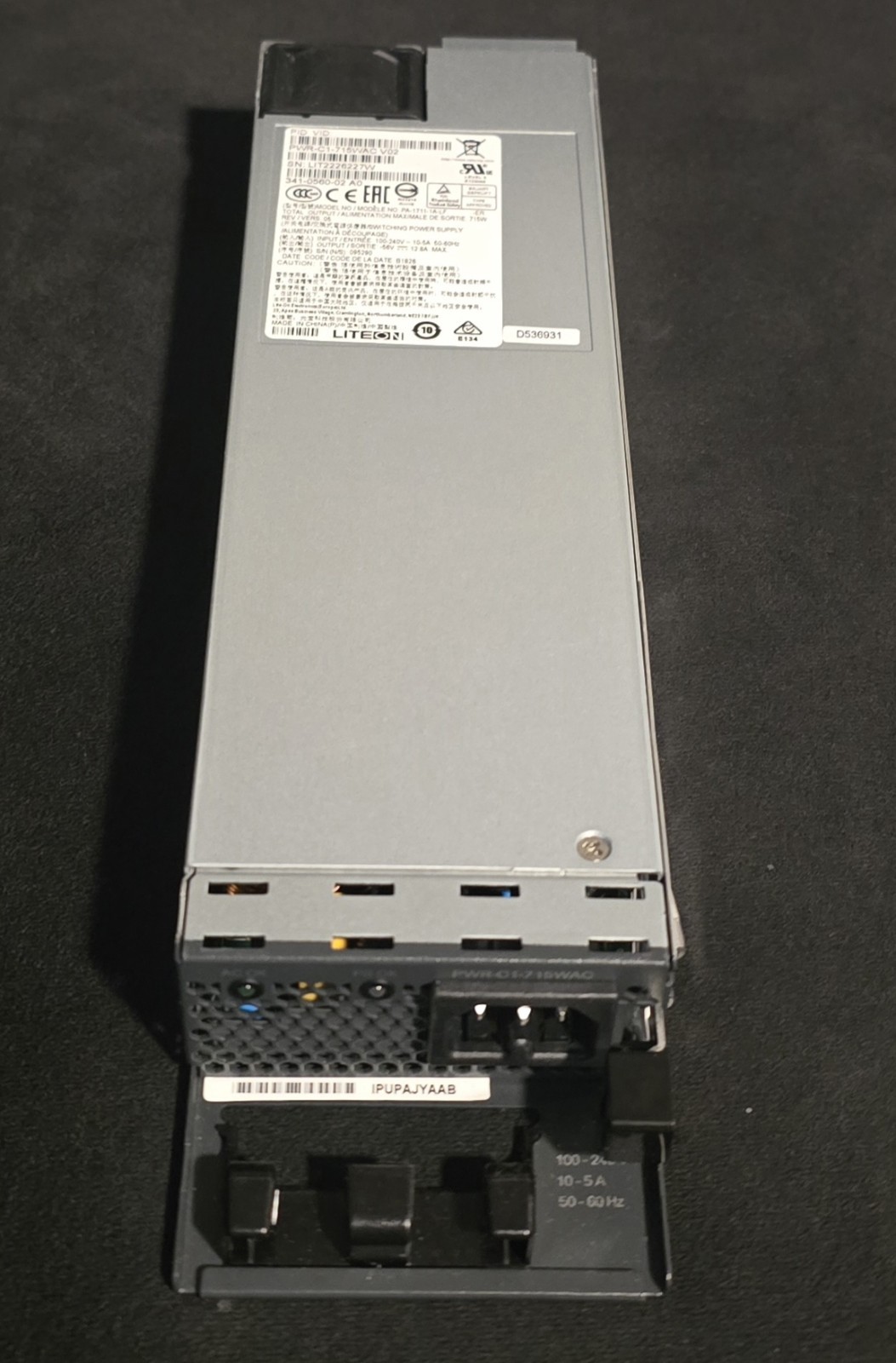 CISCO 715WAC Platinum-rated power supply, PWR-C1-715WAC-P - FAST SHIP