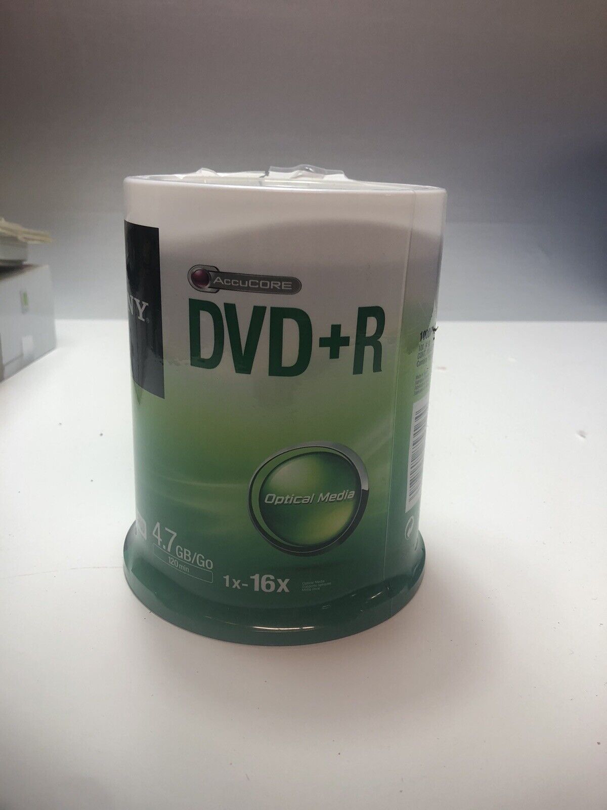 100 SONY Blank 16X DVD+R Plus R Silver Logo Branded 4.7GB Cake Box w Spindle