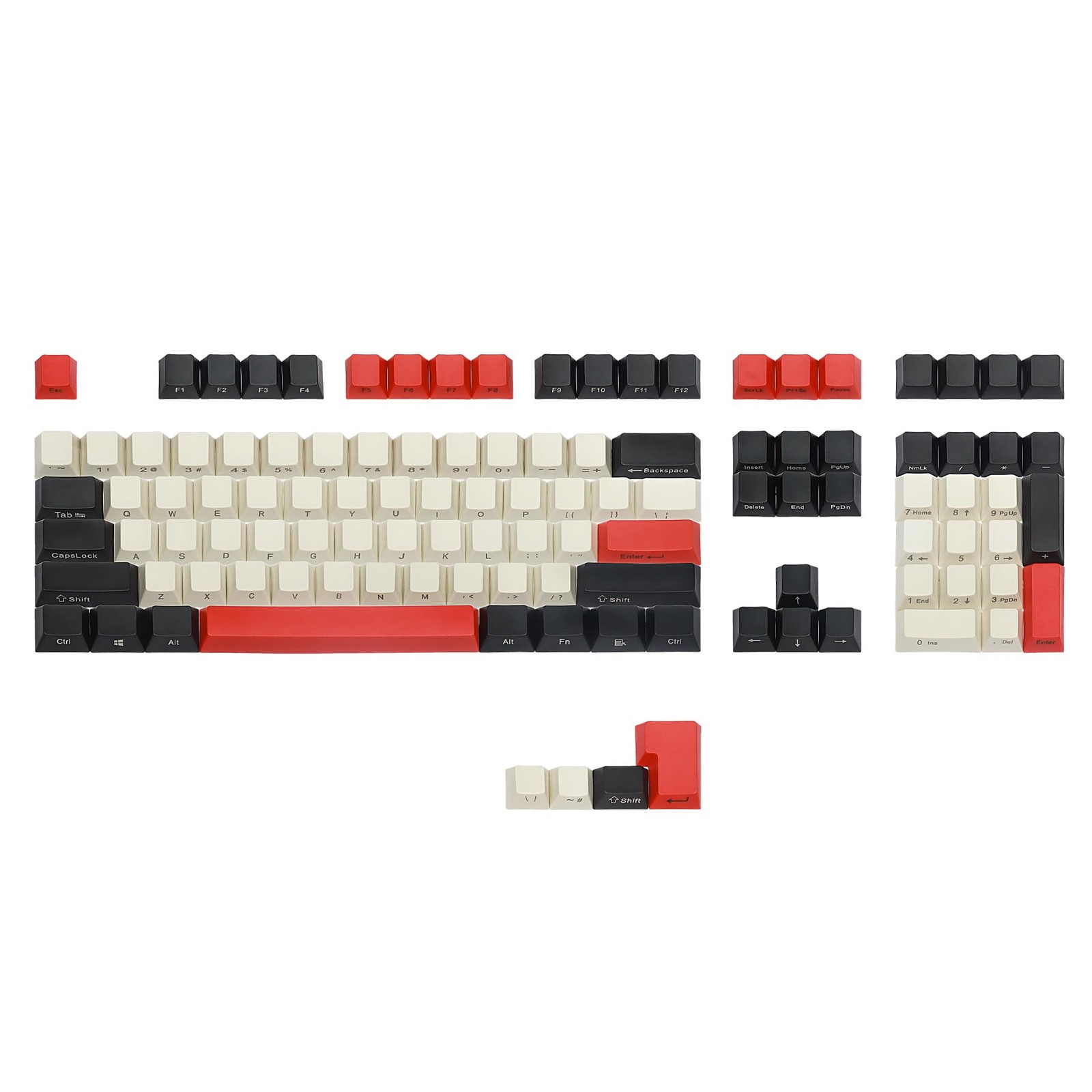 PBT Keycaps Side/Front Print OEM Profile Cherry MX Mechanical Earl Red