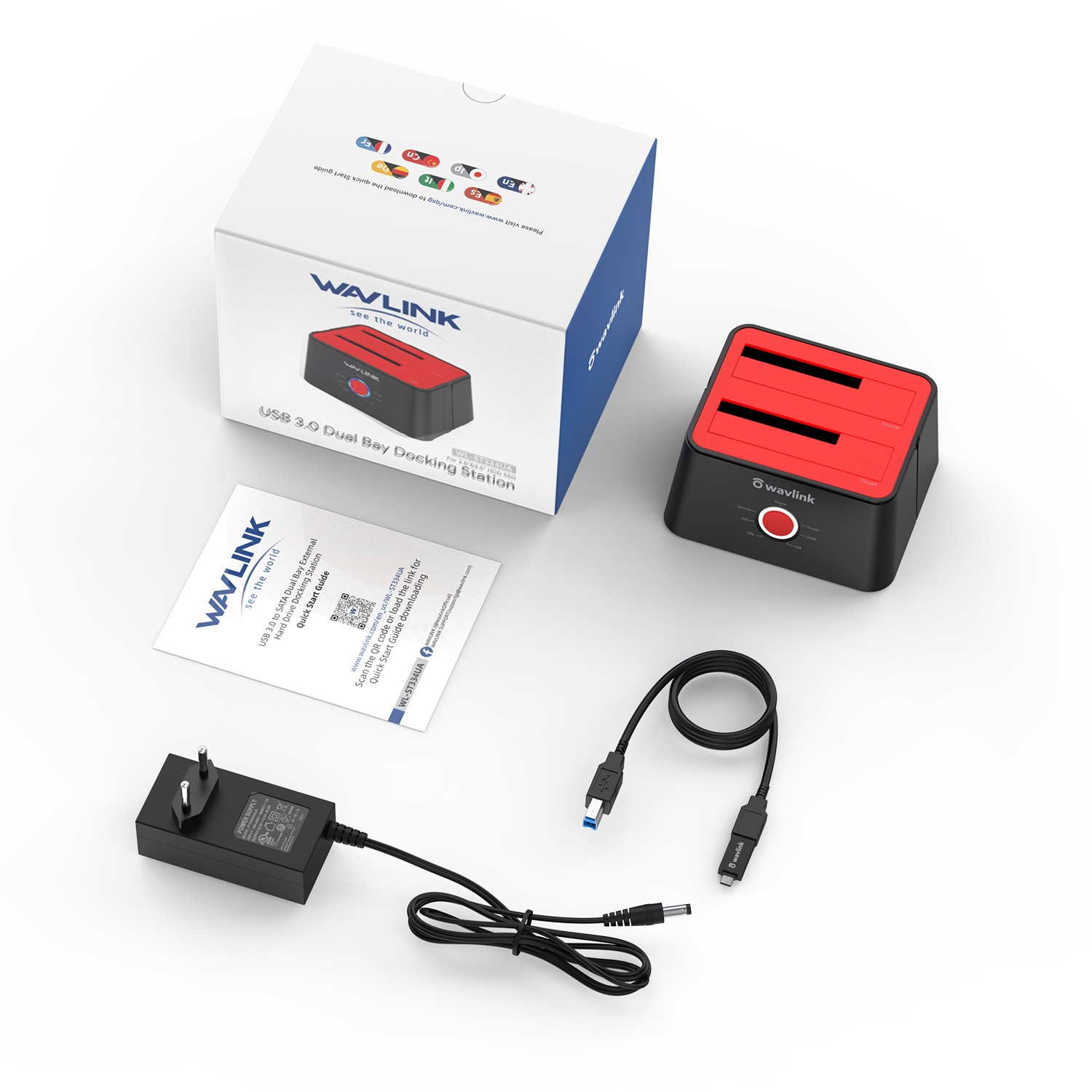WAVLINK 2.5/3.5in HDD SSD Hard Drive Dock External Enclosure Hard Disk Cloner