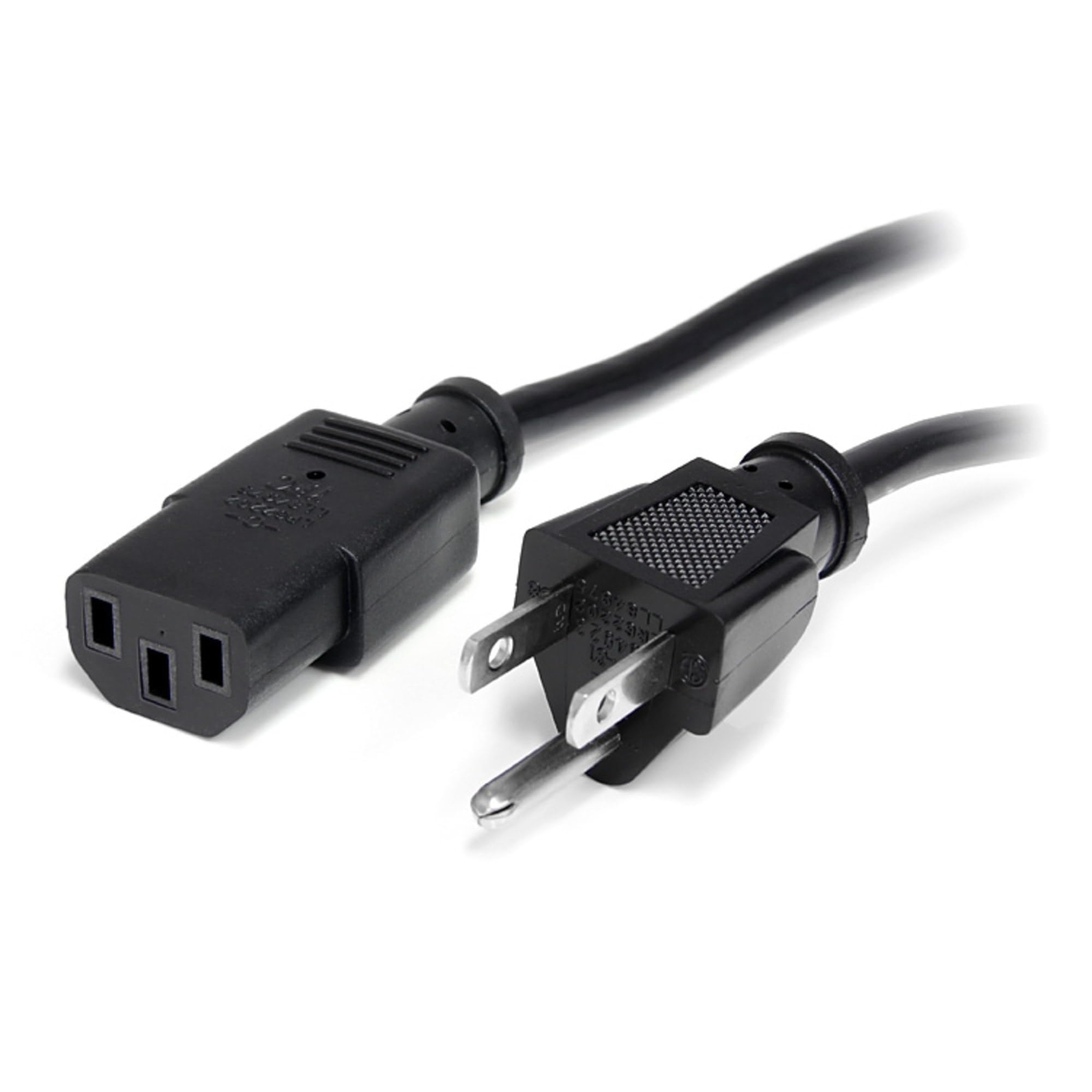 20ft Black Power Cord NEMA 5-15P to IEC C13 18AWG Computer Power Cable
