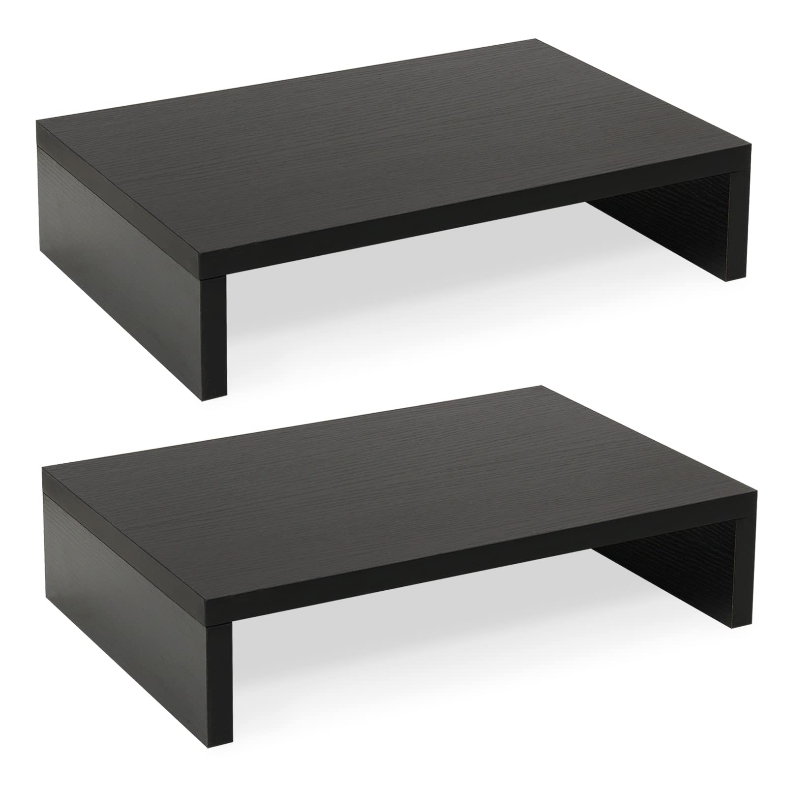 Wood Monitor Stand Riser-2 Pack, 2 Tier Adjustable Monitor Stand Dual Monitor...