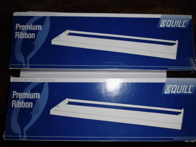 Lot of 2 New Quill Black Premium Ribbon for Vintage Epson LQ800 Printer