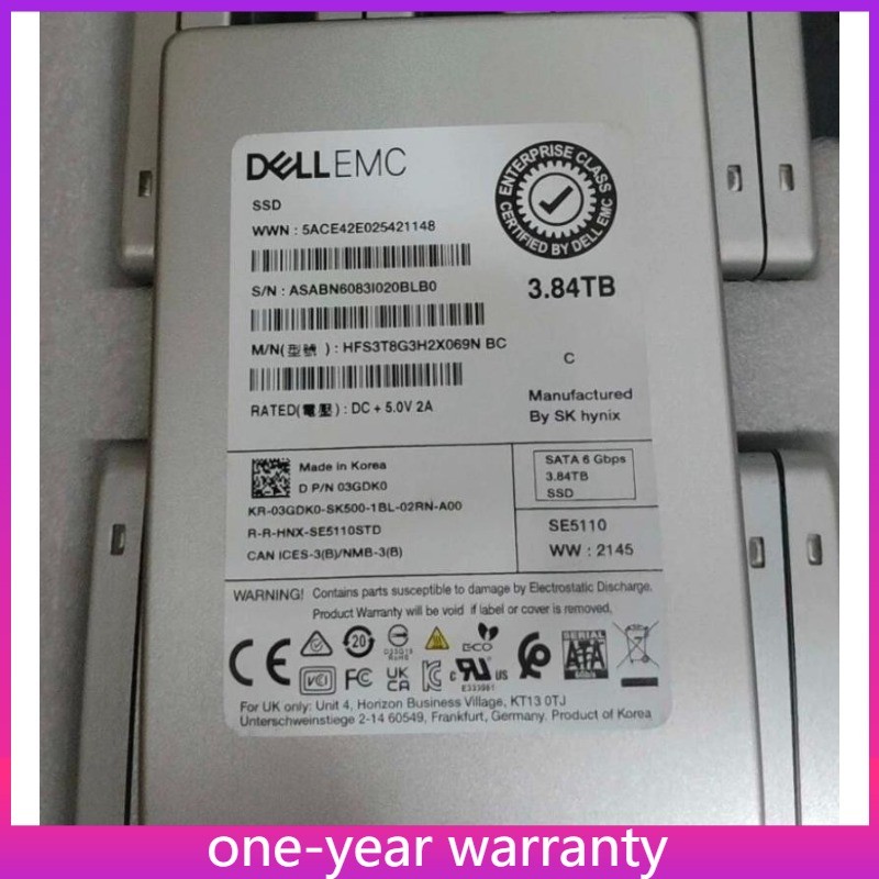 HFS3T8G3H2X069N 03GDK0 100% Health SK Hynix SE5110 3.84TB DELL SSD SATA 6Gb/s