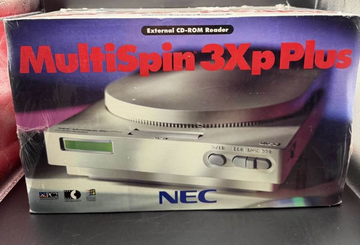 Vintage 1995 NEC MultiSpin 3Xp Plus CDR-401 SCSI CD-ROM NEW SEALED NOS