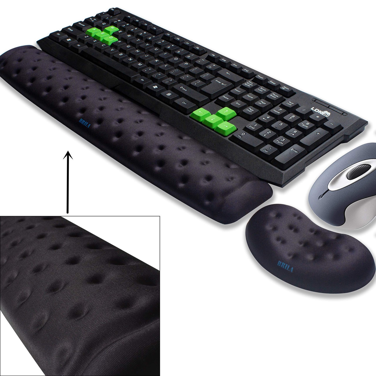 Memory Foam Mouse & Keyboard Wrist Rest Support Pad Cushion Set for Computer,...