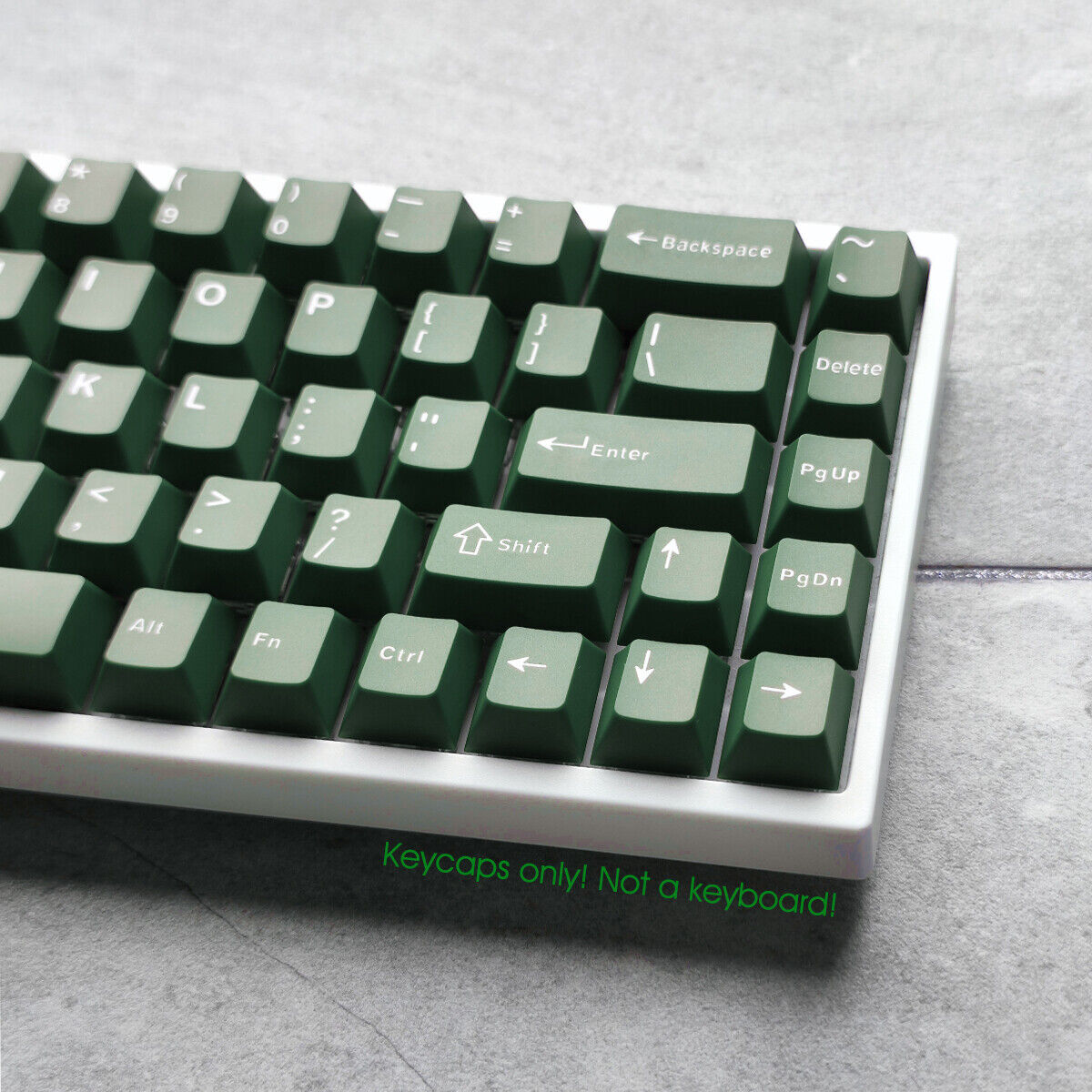 Forest Green Doubleshot PBT 126 Keycaps set fits Cherry MX Mechanical Keyboards